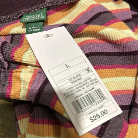 NWT Wild Fable Burgundy Striped Shirt Dress Size Large - Picture 3 of 5